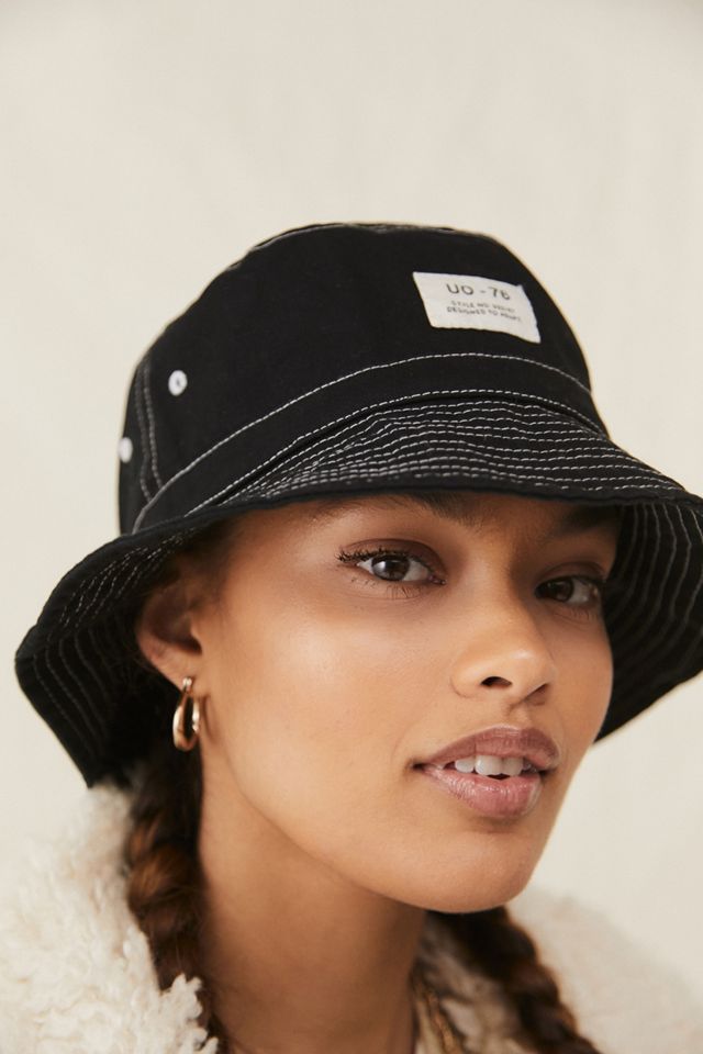 UO Stitched Canvas Bucket Hat Urban Outfitters UK