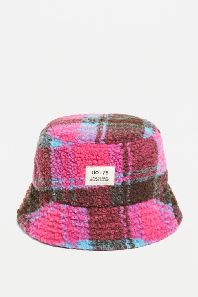 UO Check Borg Bucket Hat | Urban Outfitters UK