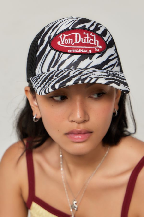 Vista diapositiva: 1: Cappello da Camionista Von Dutch con Stampa Zebrata