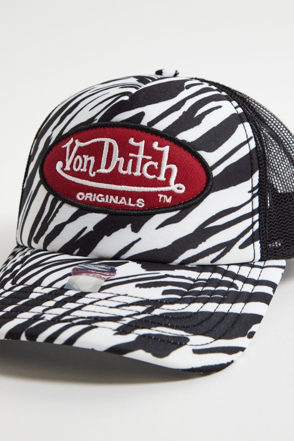 Vista diapositiva: 3: Cappello da Camionista Von Dutch con Stampa Zebrata