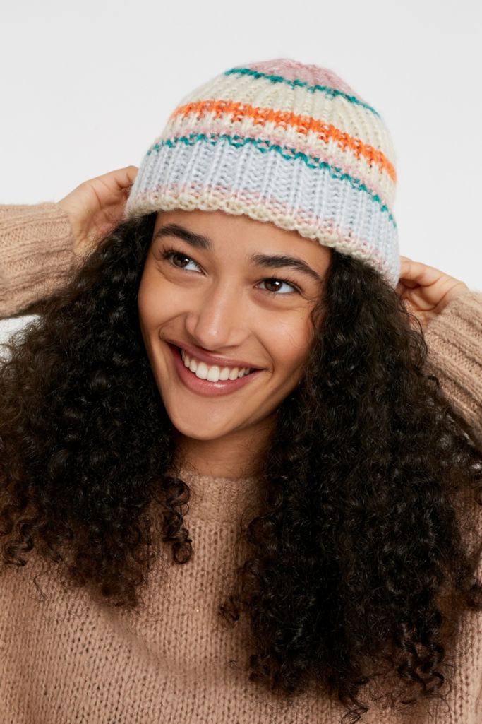 UO Stripe Knit Beanie | Urban Outfitters UK