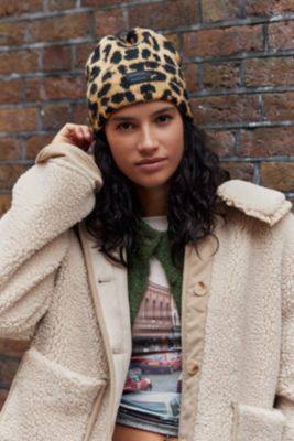 Damson Madder Leopard Print Beanie