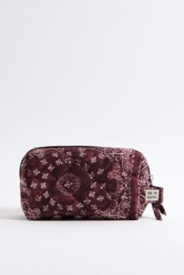 Bolsa de Maquillaje Acolchada con Estampado de Pañuelo