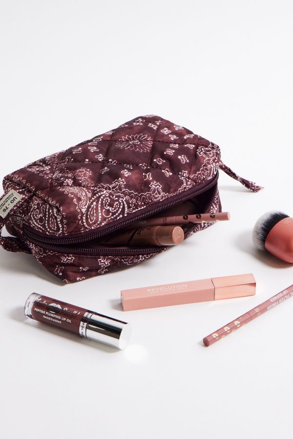 Vista de diapositivas: 2: Bolsa de Maquillaje Acolchada con Estampado de Pañuelo