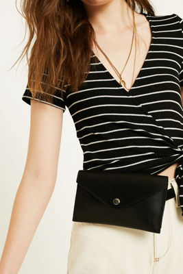 black envelope belt bag