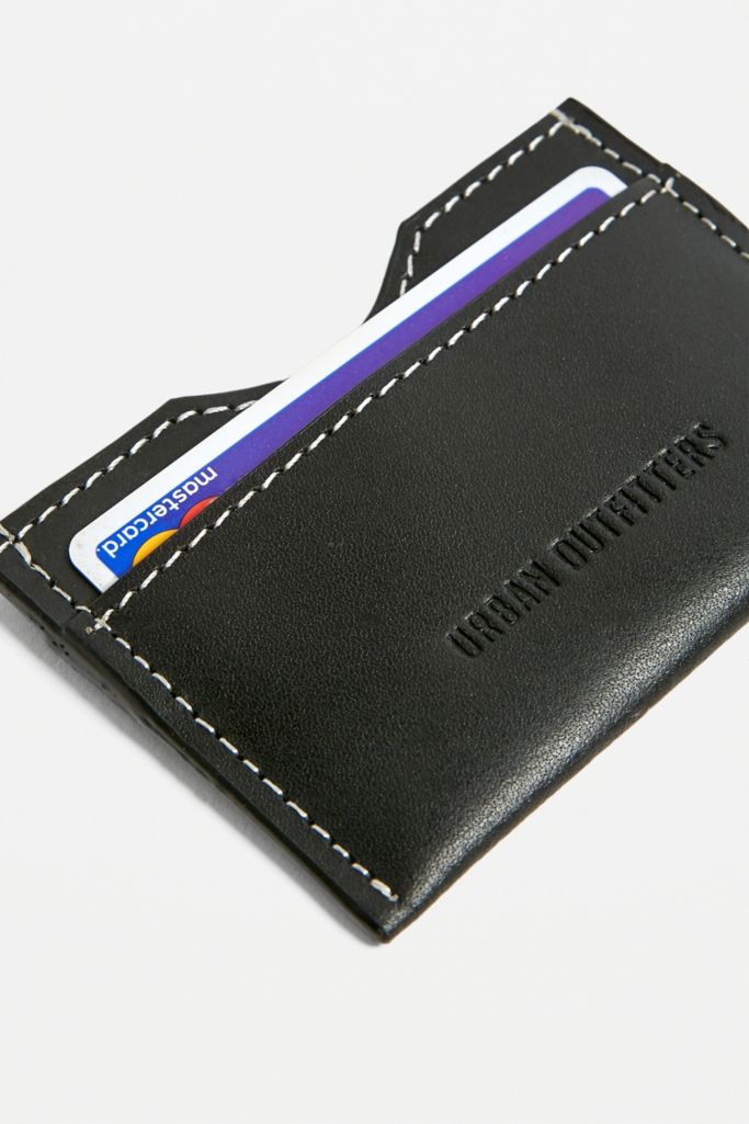 UO Contrast Stitch Leather Cardholder Wallet | Urban Outfitters UK