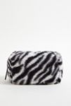 Thumbnail View 1: UO Zebra Print Faux Fur Makeup Bag