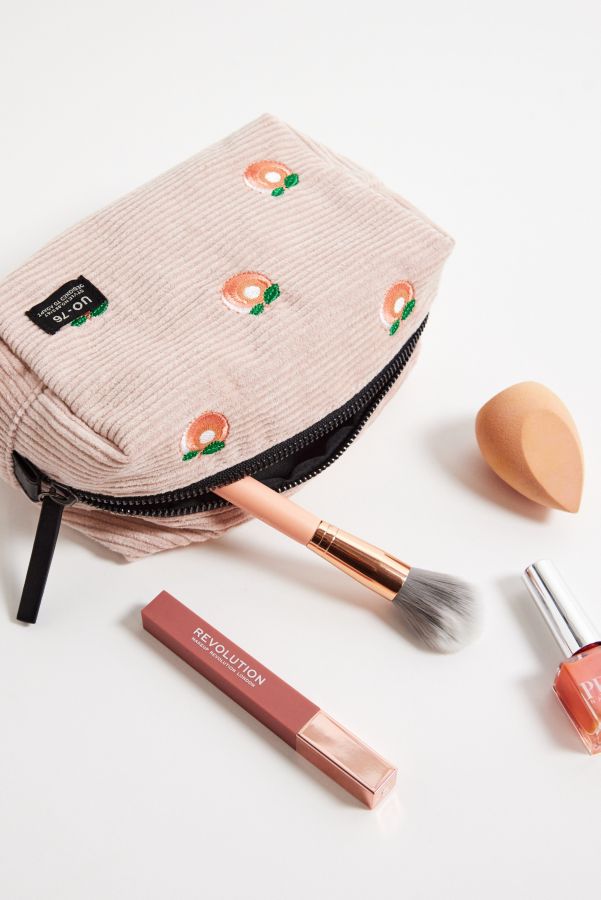 Slide View: 2: UO Peach Novelty Corduroy Makeup Bag