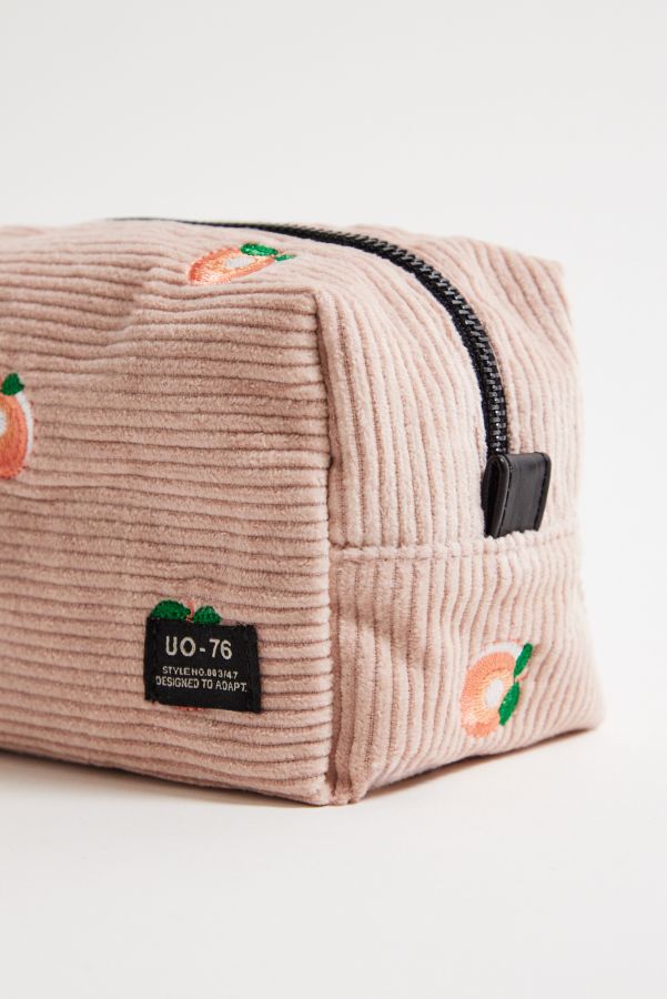 Slide View: 3: UO Peach Novelty Corduroy Makeup Bag