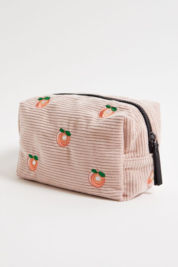 Slide View: 4: UO Peach Novelty Corduroy Makeup Bag