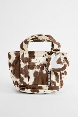 BDG Cow Print Mini Tote Makeup Bag