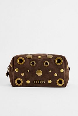 Suedette Studded Makeup Bag
