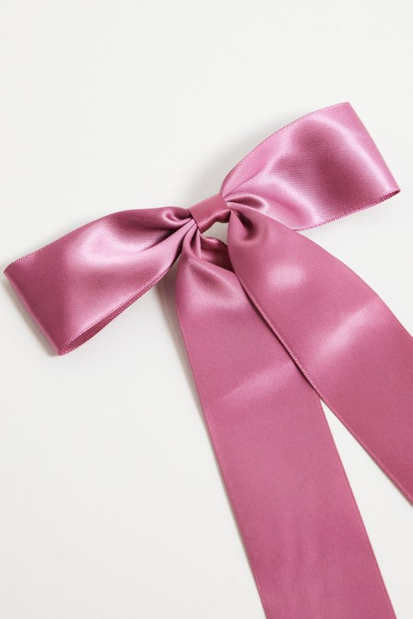 Slide View: 2: Long Satin Bow Hair Clip