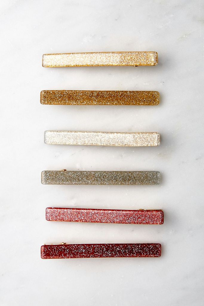Glitter Resin Barrette Hair Clips Set Urban Outfitters UK