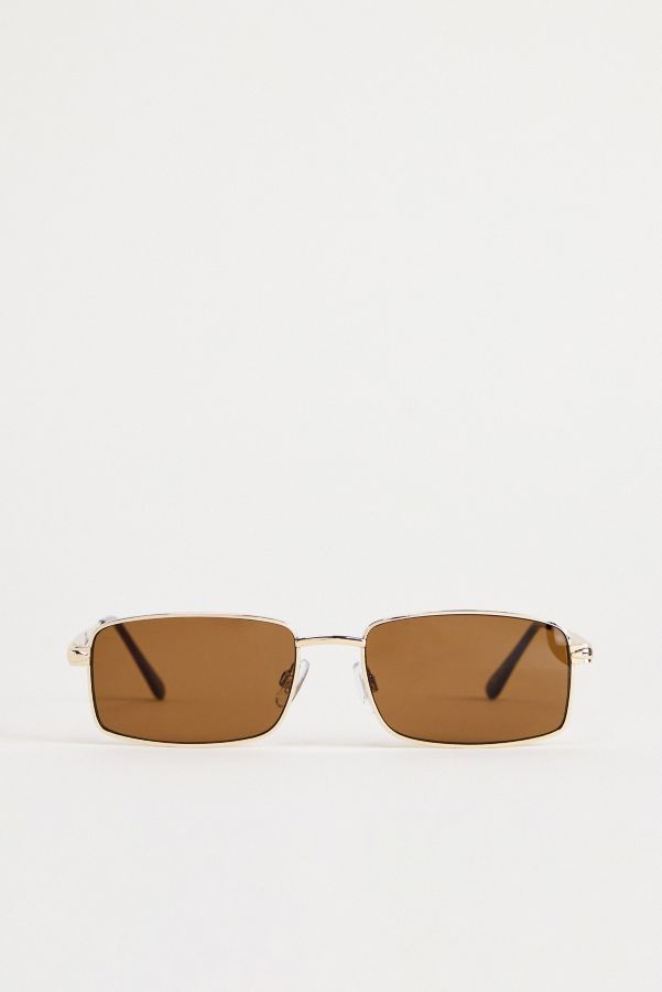 Slide View: 2: UO Jen Metal Rectangle Sunglasses