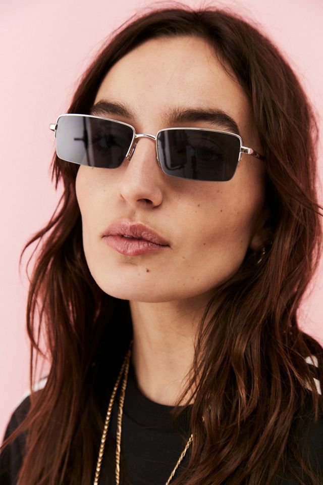 UO Rectangle Lens Rimless Sunglasses urban outfitters