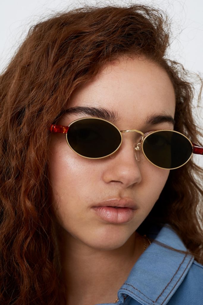 Hindsight Vintage Gold Oval Sunglasses Urban Outfitters Uk