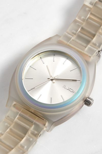 Nixon Time Teller Acetate Silver Watch | Urban Outfitters UK