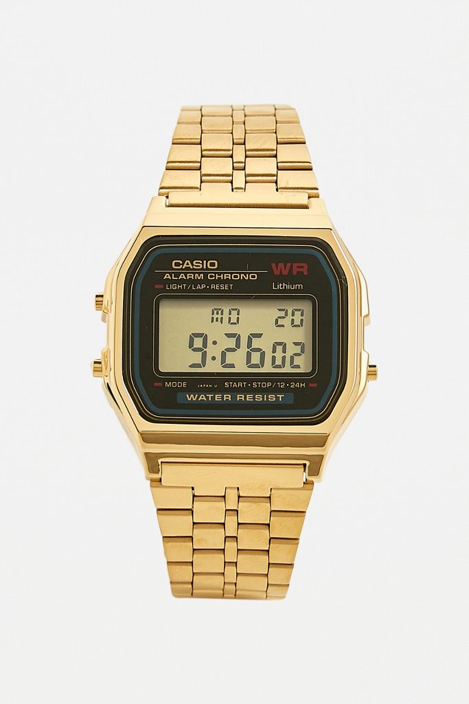 Casio A159WGE Klassische Armbanduhr in Gold Urban Outfitters DE