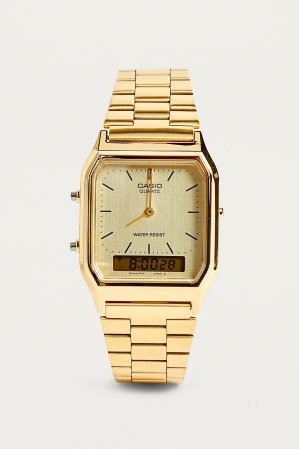 Casio Vintage Uhr Aq230 In Gold Urban Outfitters De