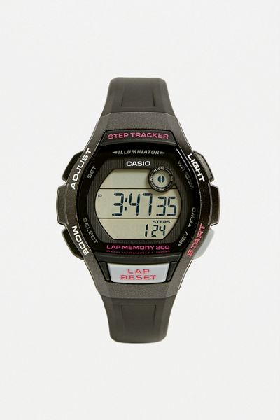 casio digital step tracker watch
