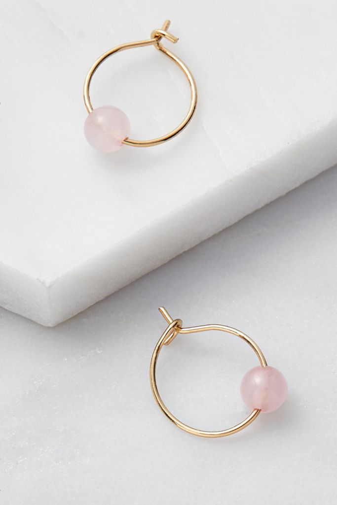 Semi-Precious Stone Hoop Earrings | Urban Outfitters UK