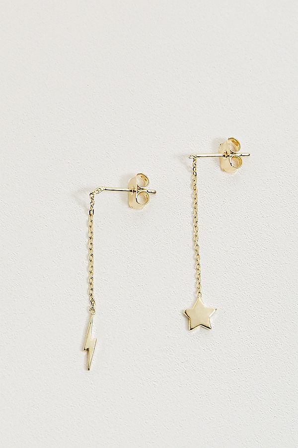 Estella Bartlett Star + Lightning Bolt Gold-Plated Drop Earrings ...