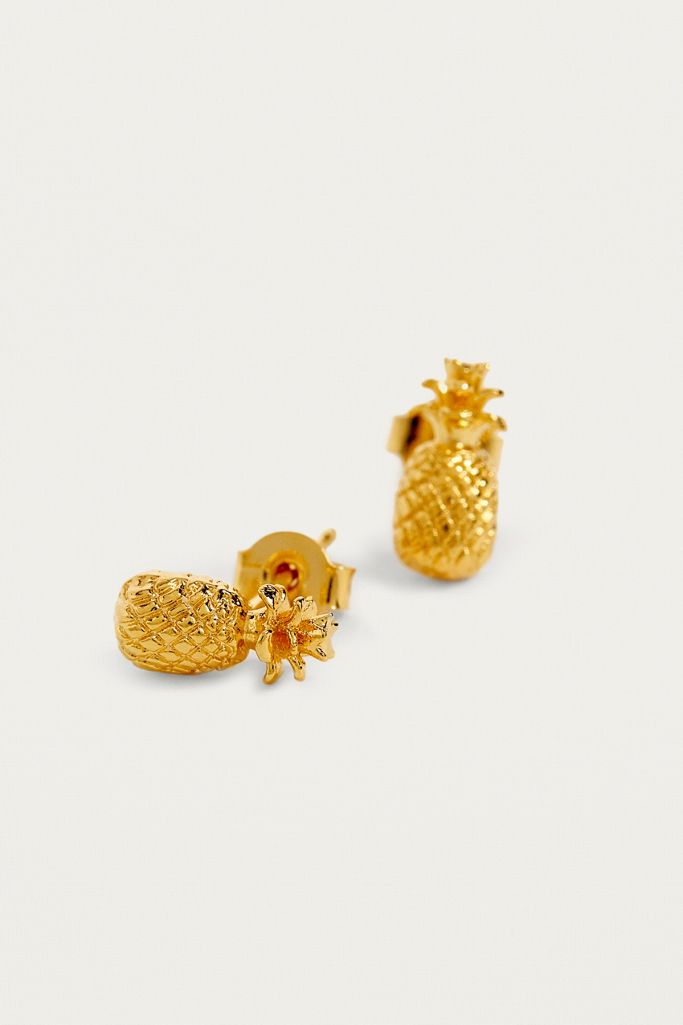 Estella Bartlett Gold Pineapple Earrings Urban Outfitters UK