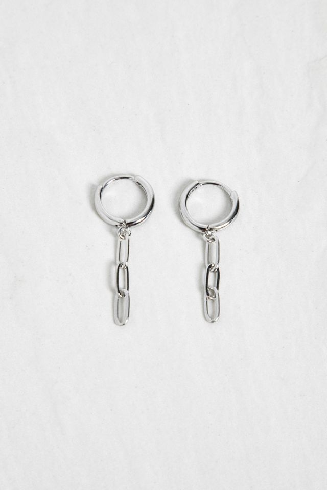 Chain Drop Hoop Earrings Urban Outfitters UK