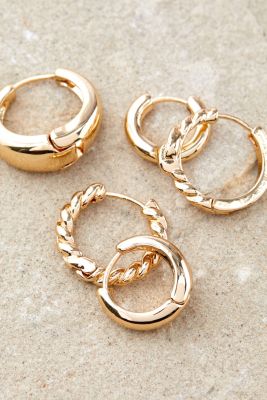 Silence + Noise Gold-Tone Hoop Orecchini 5-Pack