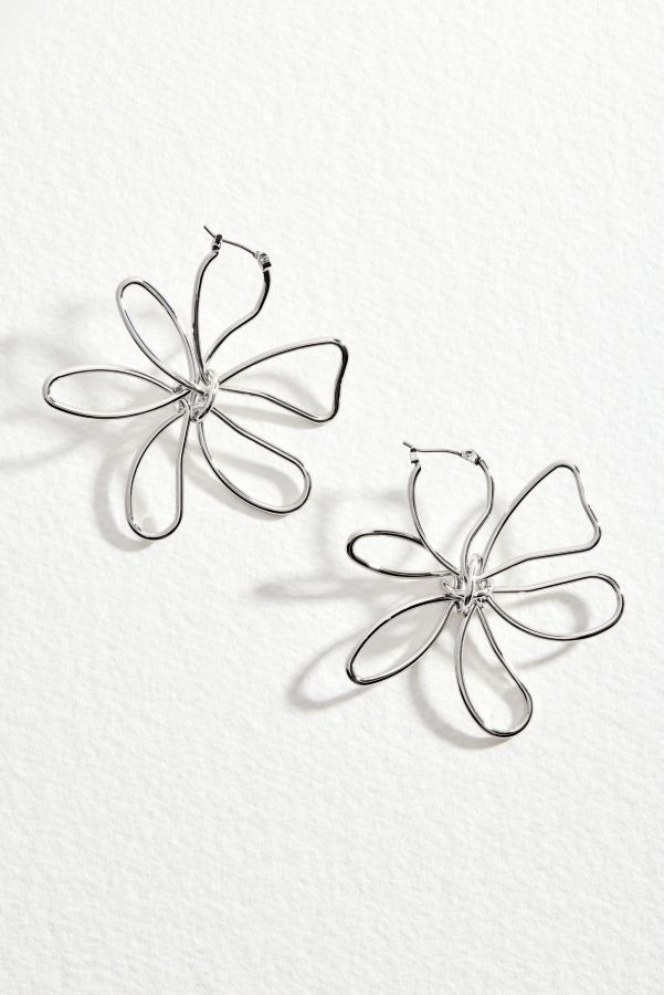 Slide View: 2: Silence + Noise Metal Petal Flower Earrings