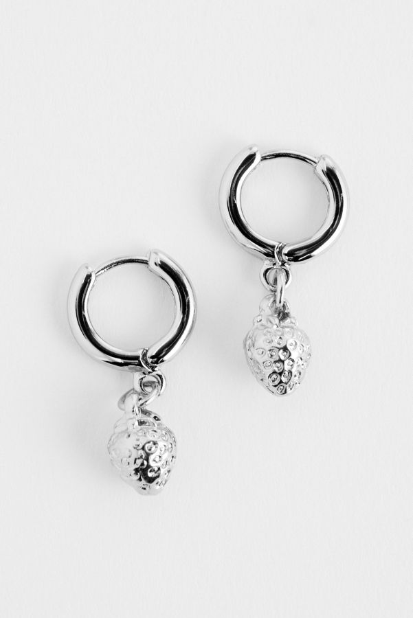 Slide View: 1: Silence + Noise Strawberry Drop Hoop Earrings