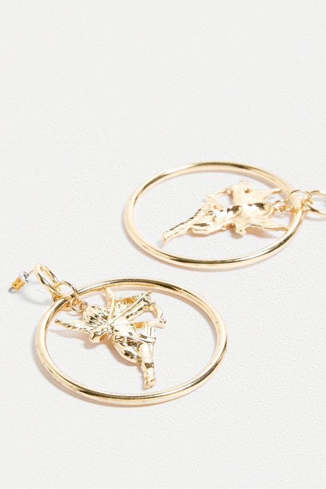 Cherub Statement Drop Hoop Earrings Urban Outfitters UK