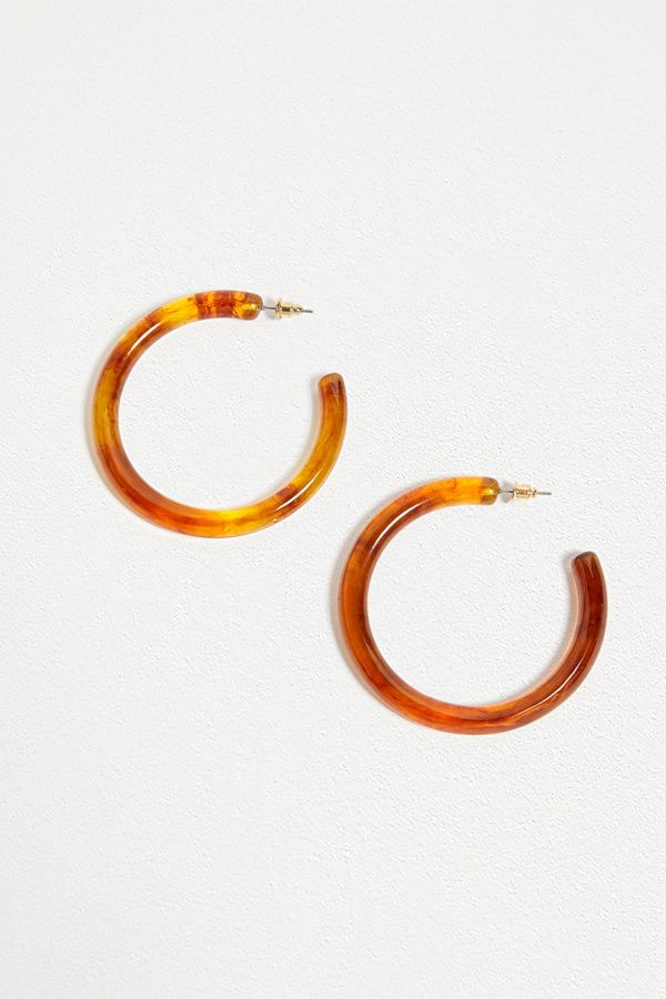Amber Resin Hoop Earrings Urban Outfitters UK