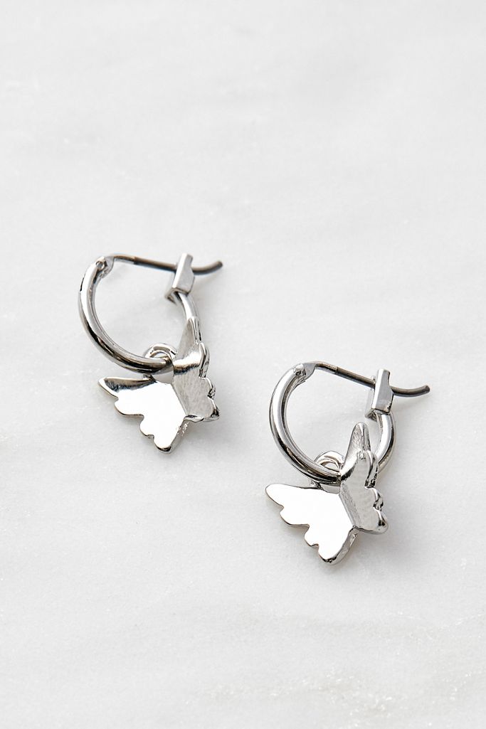 Butterfly Drop Hoop Earrings | Urban Outfitters UK