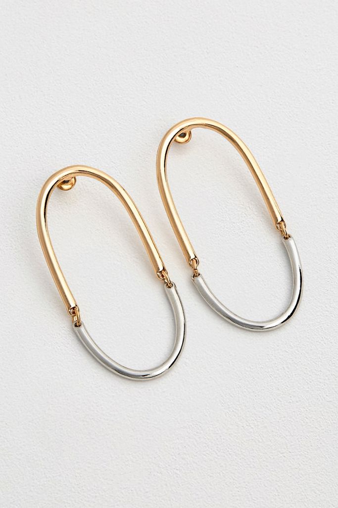 TwoTone Linked Hoop Earrings Urban Outfitters UK