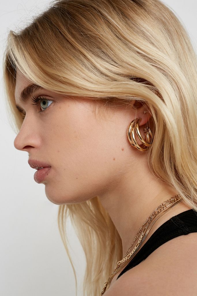 Triple Hoop Statement Earrings Urban Outfitters UK