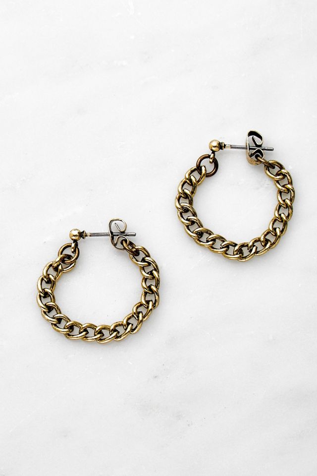 Statement Chain Drop Hoop Earrings Urban Outfitters UK