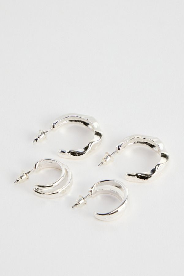 Slide View: 1: UO Molten Hoop Earrings 2-Pack