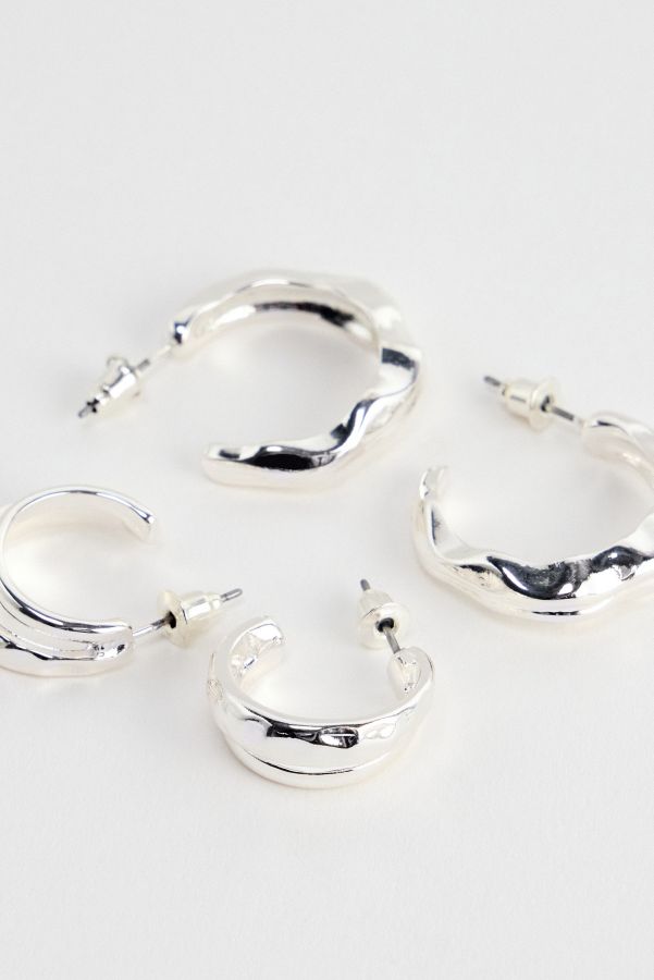 Slide View: 2: UO Molten Hoop Earrings 2-Pack