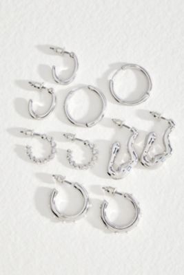 UO Textured Hoop Earrings 5-Pack