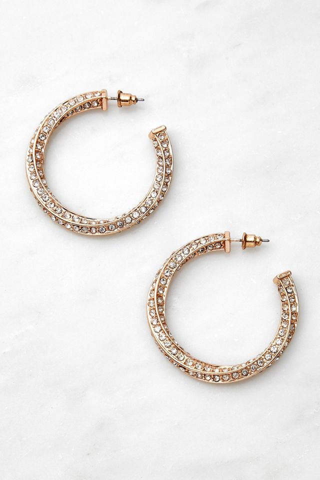 Pave Statement Hoop Earrings Urban Outfitters UK