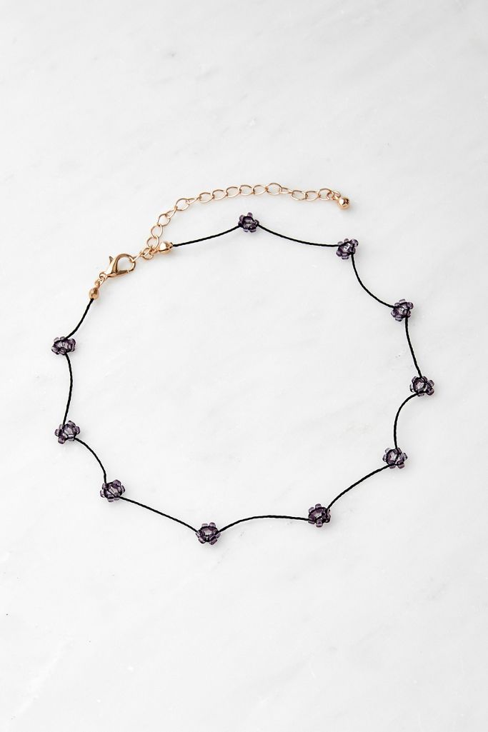 Floral Beaded Necklace Urban Outfitters UK