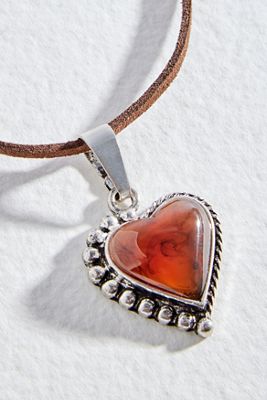 Silence + Noise Brown Heart Cord Choker