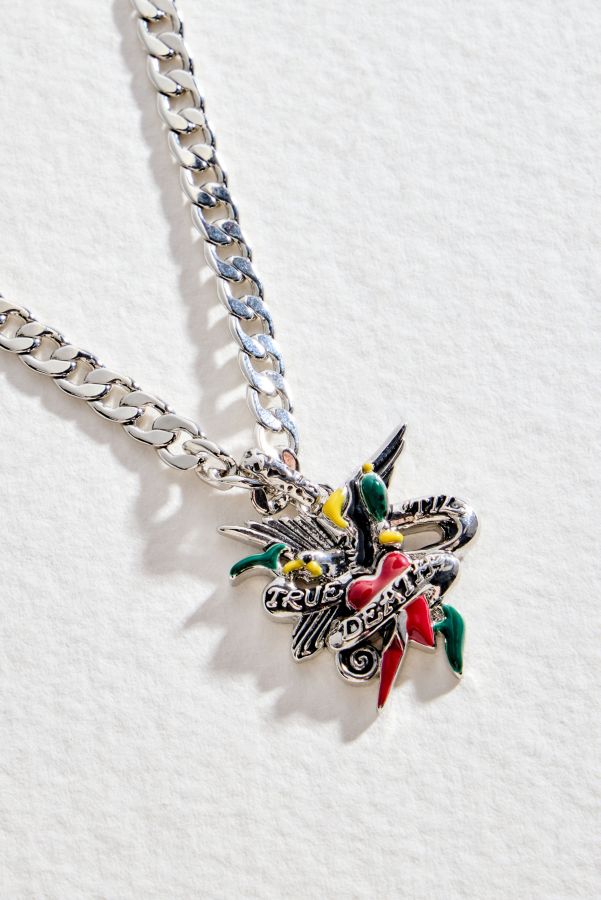 Slide View: 3: Collier Pendentif Cœur & Dague Ed Hardy