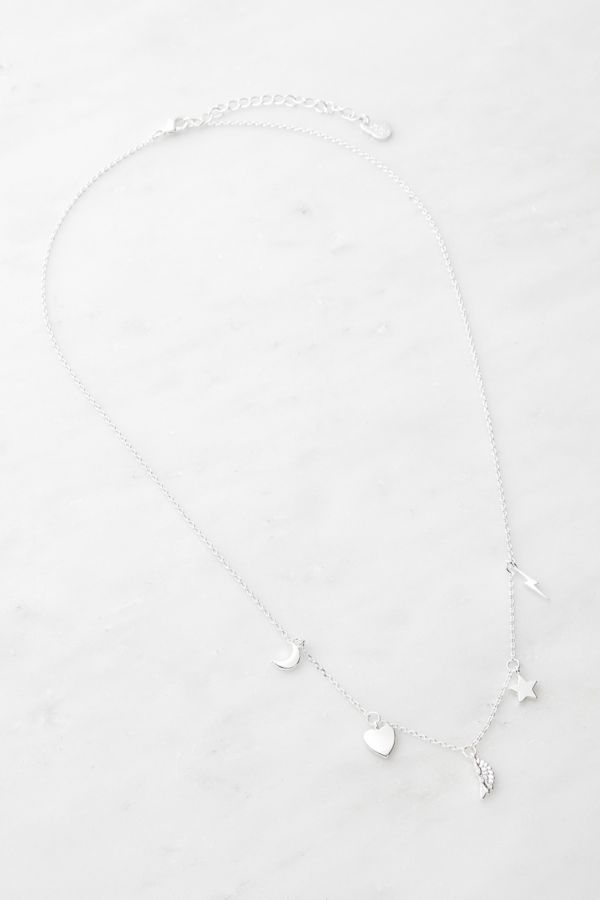 Estella Bartlett Lucky Charm Silver Necklace | Urban Outfitters UK