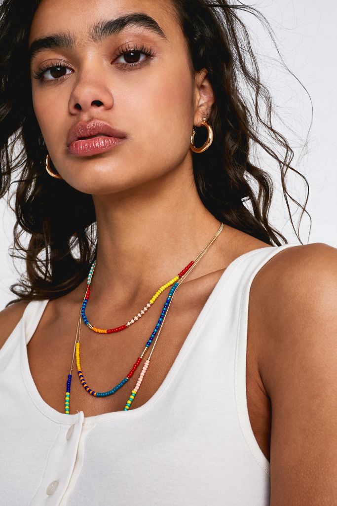 Beaded MultiLayer Necklace Urban Outfitters UK
