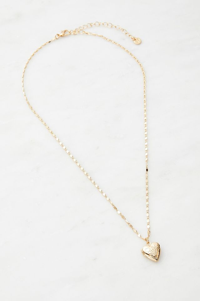 GoldTone Heart Locket Necklace Urban Outfitters UK