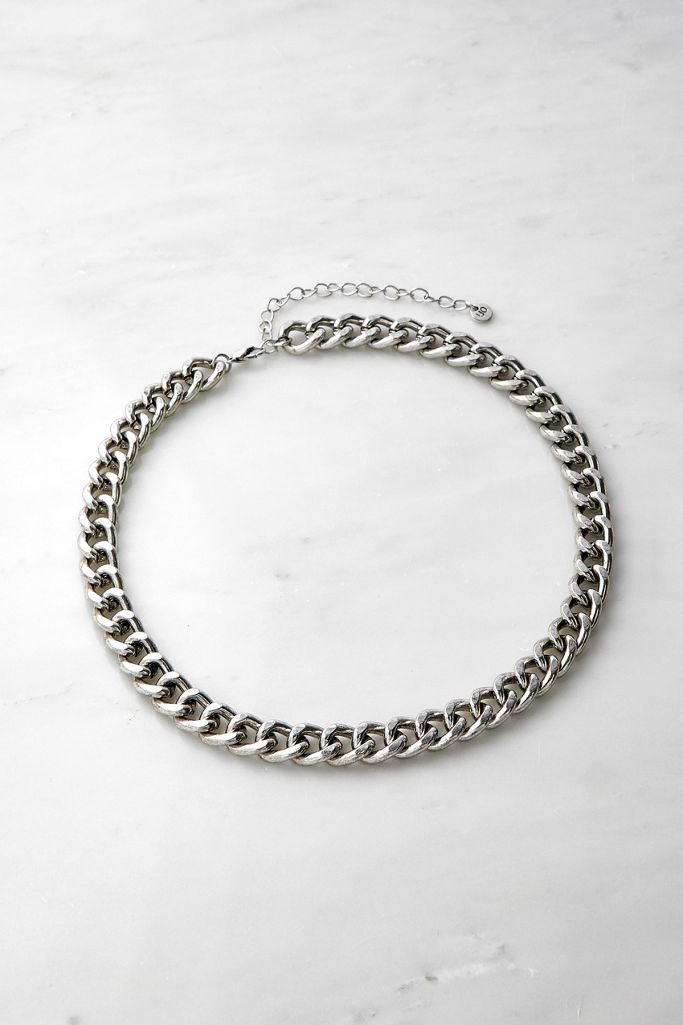 Slim Silver Chain Necklace Urban Outfitters UK