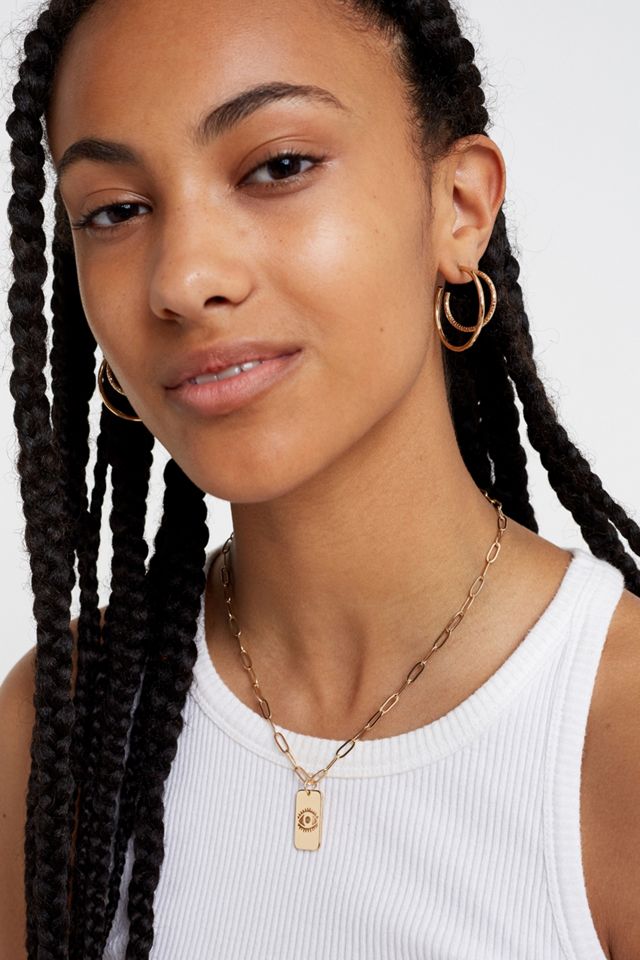 Eye Tag Pendant Chain Necklace Urban Outfitters UK